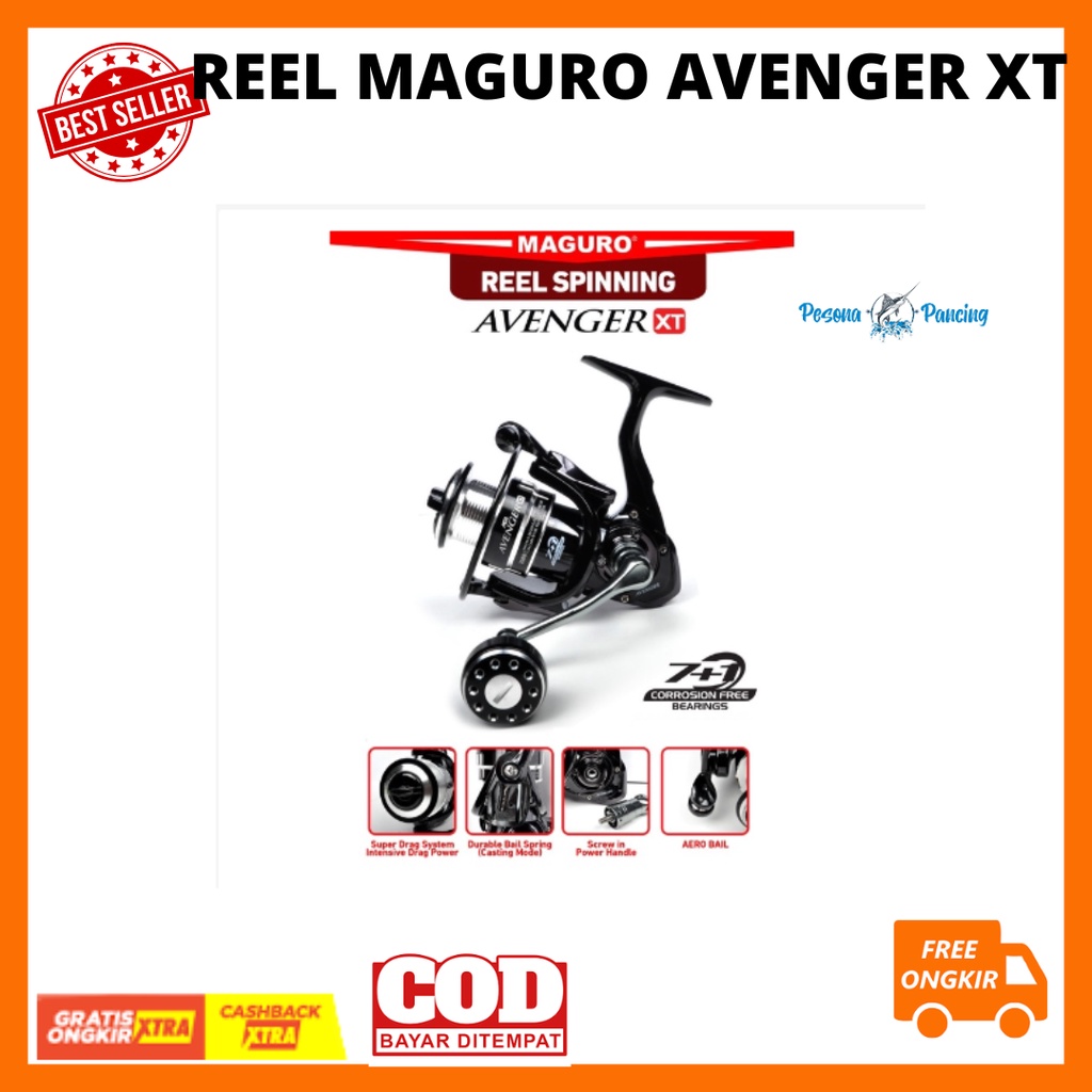 Reel MAGURO AVENGER XT Power Handle 7+1 BB Free Corrosion Import Quality