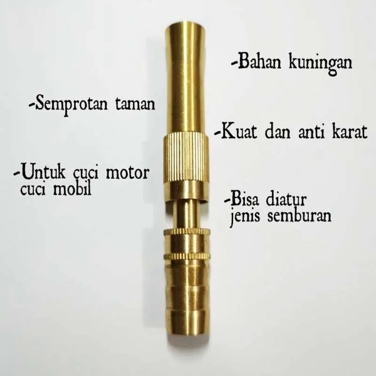 Paket Set Selang 5/8 Semprotan Air Lurus Kuningan / Semprotan Selang Air Lurus / Semprotan Air