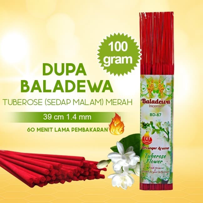 Dupa/ Hio Wangi Harum Baladewa 39 cm 100 gram 1.4 mm Tuberose merah