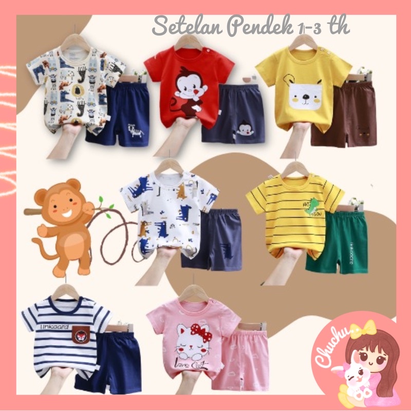 SETELAN ANAK Baju anak Set Kaos Lengan pendek Celana pendek baju bayi laki laki baju bayi perempuan stelan bayi stelan anak 0-4 tahun setelan bayi stelan bayi pds