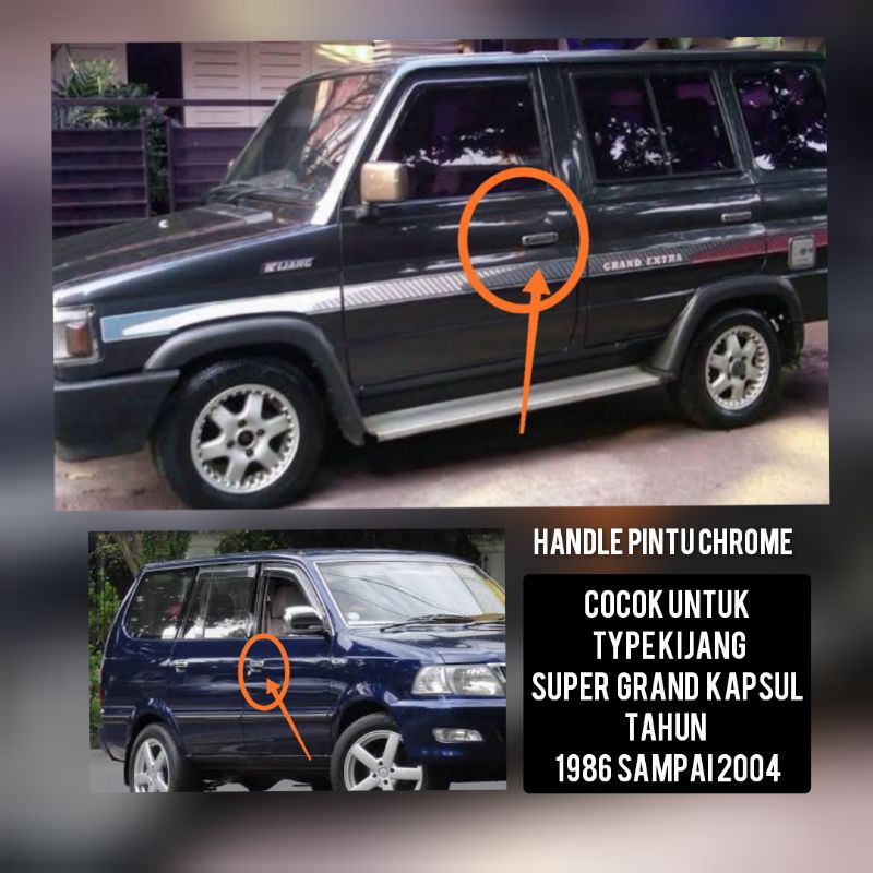 Handle pintu luar kijang chrome model ganti harga satuan