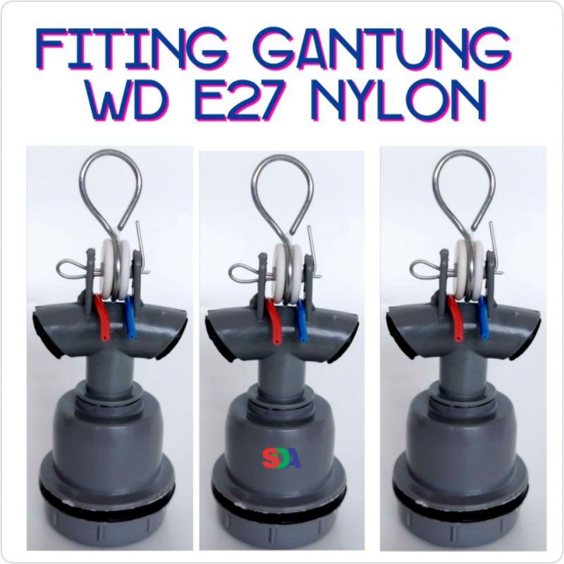 FITING LAMPU WD E 27 NYLON FITING GANTUNG WD E 27 FITTING JALAN