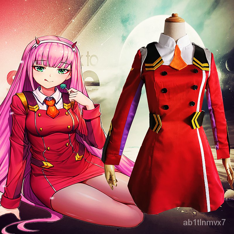 02 Zero Two Cosplay Costume DARLING in the FRANXX Cosplay DFXX Women Costume Full Sets Dress