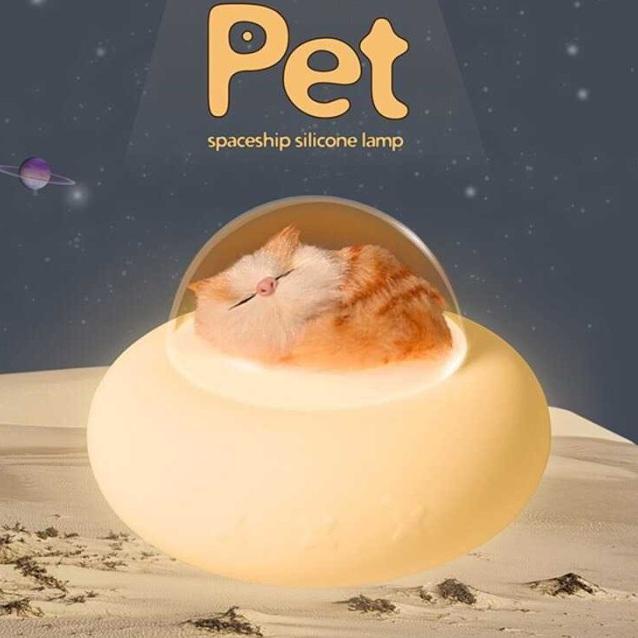 Lampu Tidur Anak Aesthetic LED Silicon Model Kucing Anjing Lucu - Kucing