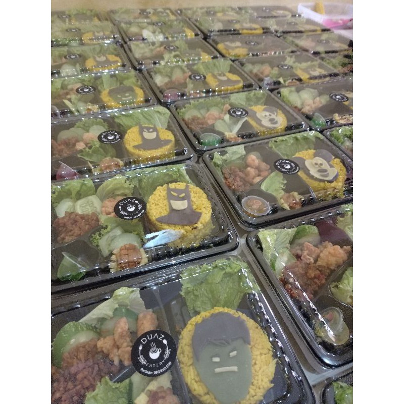 Paket ulang tahun Nasi Kuning karakter 4 MENU / nasi bento / tumpeng mini
