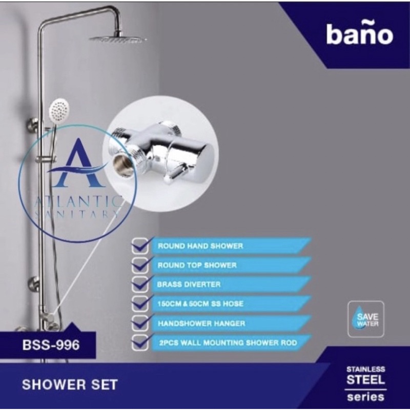 shower tiang set stainless bulat/Tiang shower set stainless