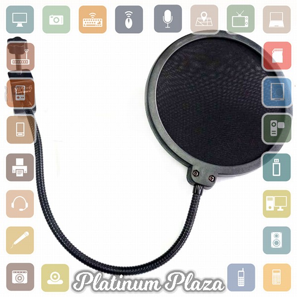 TaffSTUDIO Pop Shield Filter Mikrofon Dual Layer BOP - MPF-6 - Black`9QIP0O-