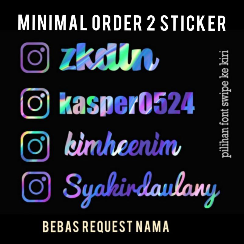 Jual Sticker Custom Nama Instagram Facebook Youtube Dll Indonesia