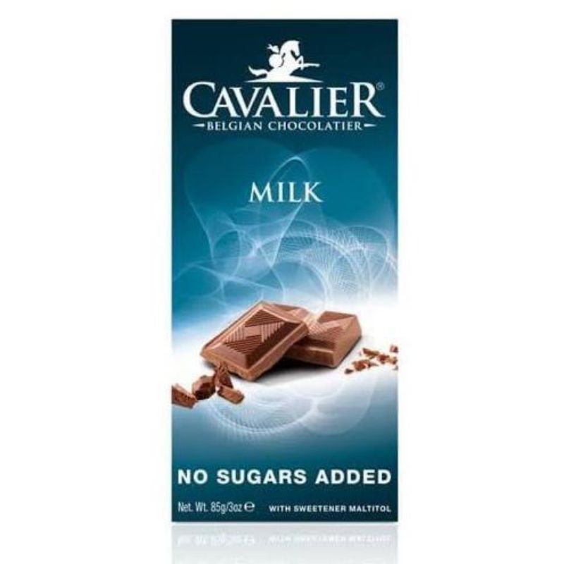 

Cavalier Milk Belgian Chocolate No Sugar Added 85gr Cokelat Import