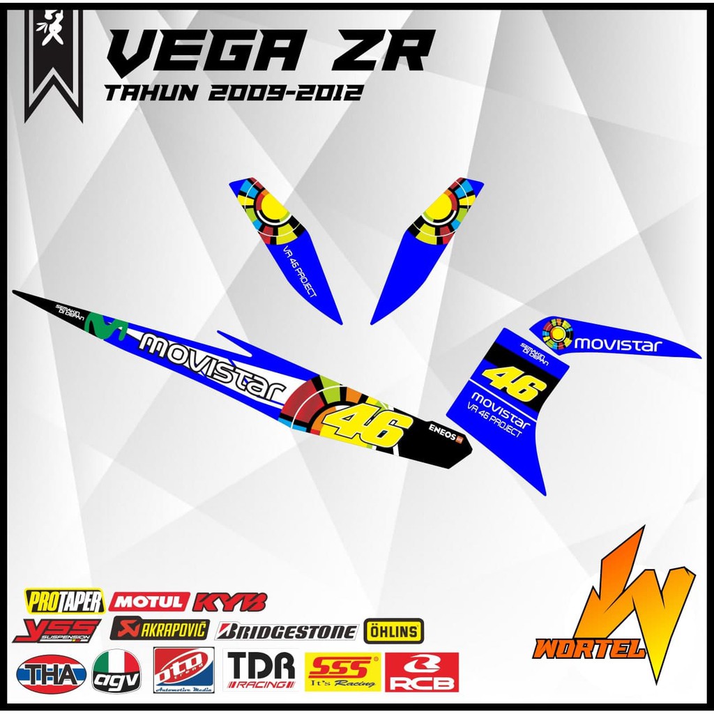 Striping Vega ZR-Stiker List Decal Motor Vega ZR Movistar