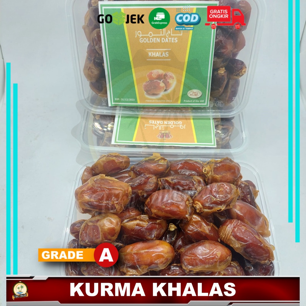 Kurma date crown khalas 1kg original [KEMASAN BOX MIKA]