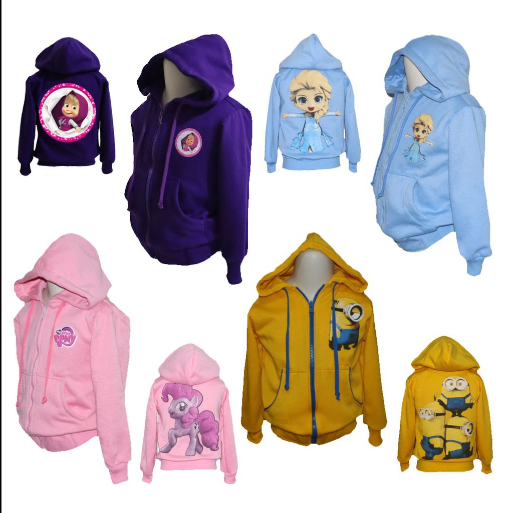 JAKET ANAK PEREMPUAN / JAKET FROZEN / JAKET KUDA PONI /JAKET MARSHA / JAKET MINION