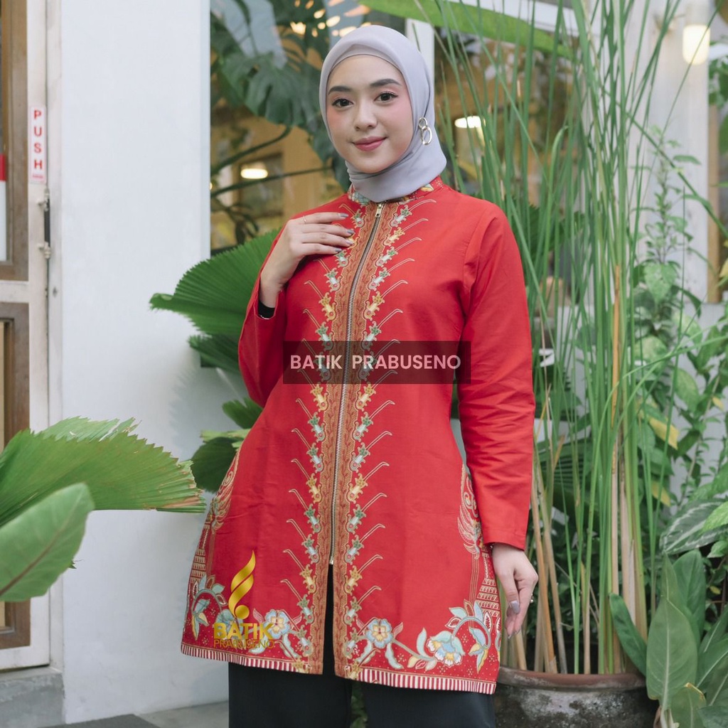 Batik Prabuseno - MONICA Tunik Batik Wanita Lengan Panjang