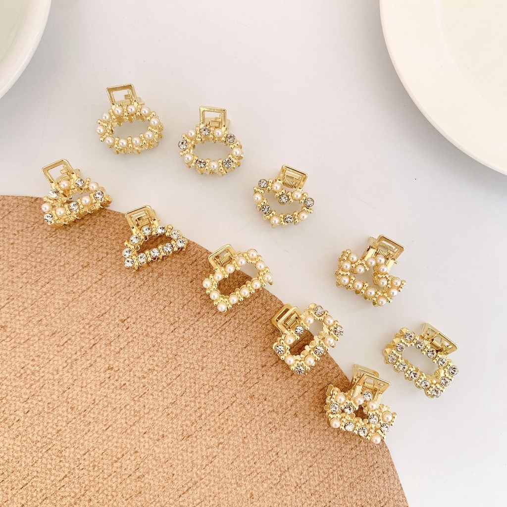 Jedai 2.5cm Mutiara Elegan Jepit Rambut wanita dewasa remaja Alloy Korea Mutiara Permata Jepit Salon Logam Warna Emas