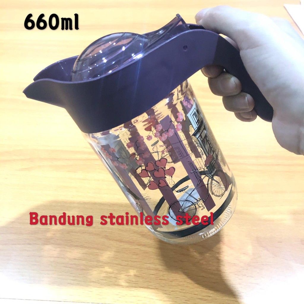 water jug kaca pitcher tempat minum air tea pot 660ml 1100ml