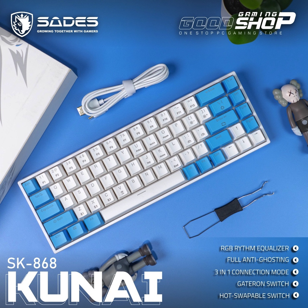 Sades Kunai 3 in 1 Connection Mechanical - Gaming Keyboard
