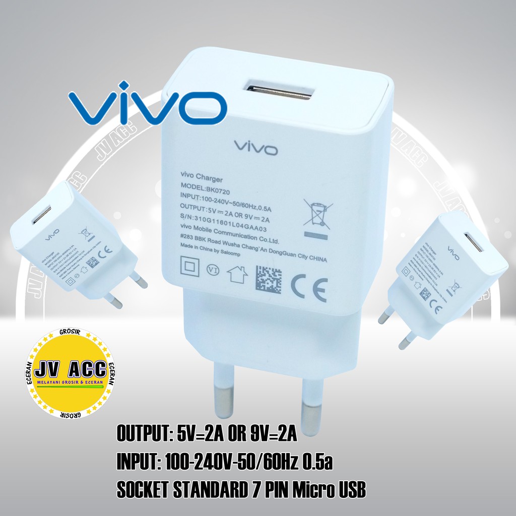 CHARGER VIVO V5 V7 V7PLUS V9 Y71 Y83 FAST CHARGING ORIGINAL