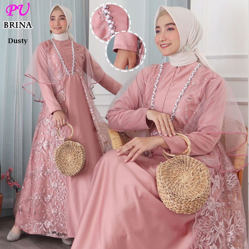 BRINA Gaun  Gamis pesta muslimah bridemaids kondangan gaun baju pesta wisuda gaun walimatul