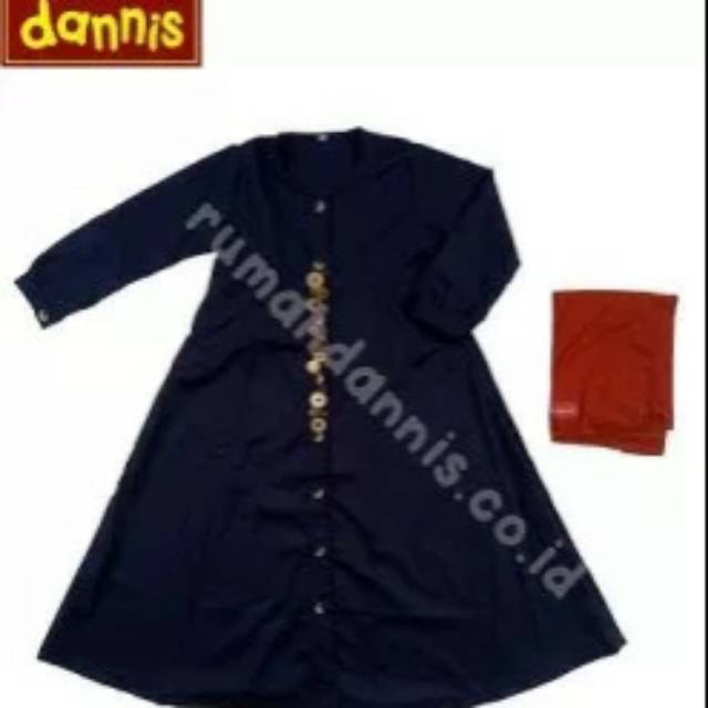 Gamis anak Dannis d'button Navy
