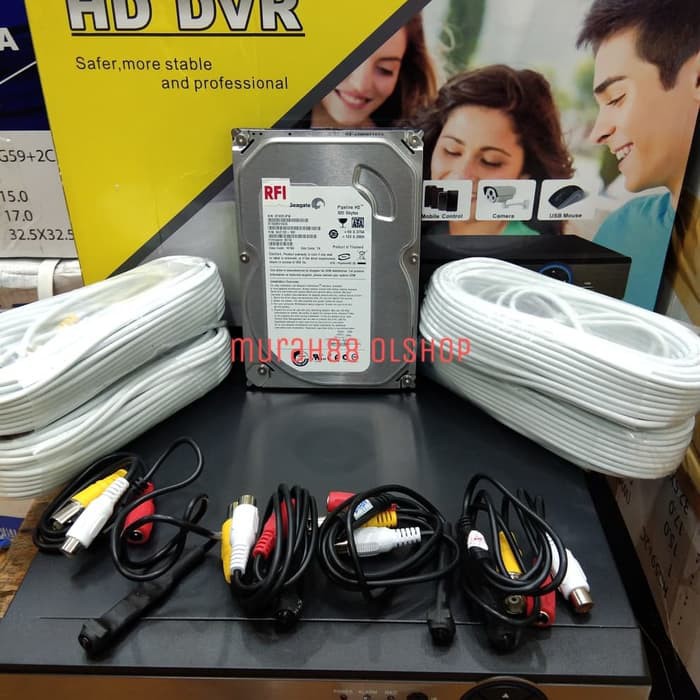 paket cctv mini 4ch fuul hd 1080p komplit hdd 500 gb