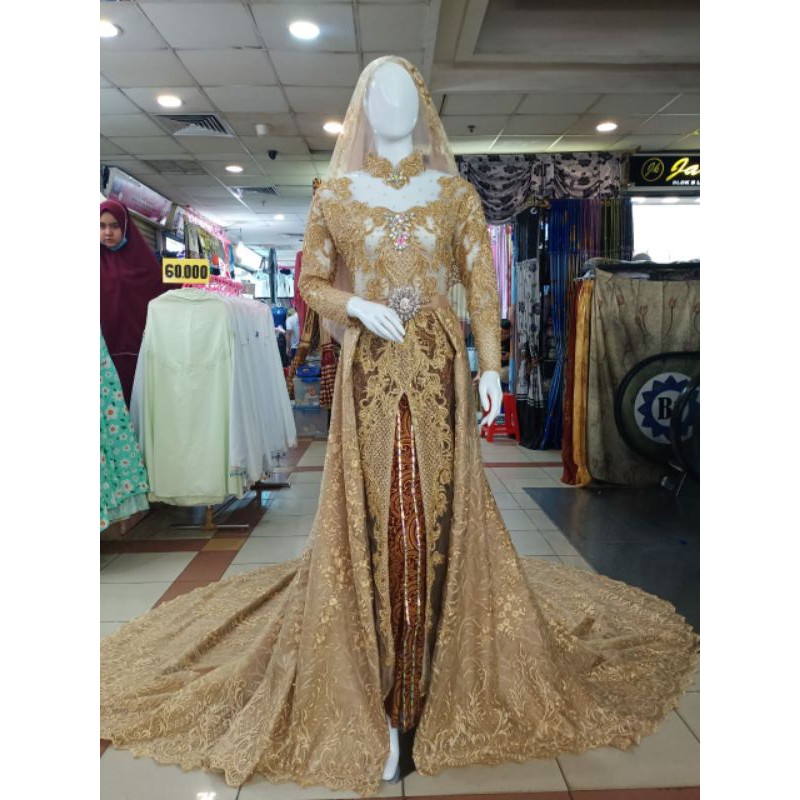 GAUN WEDDING BEREKOR MODERN//GAUN PENGANTIM SLIM BEREKOR//GAUN