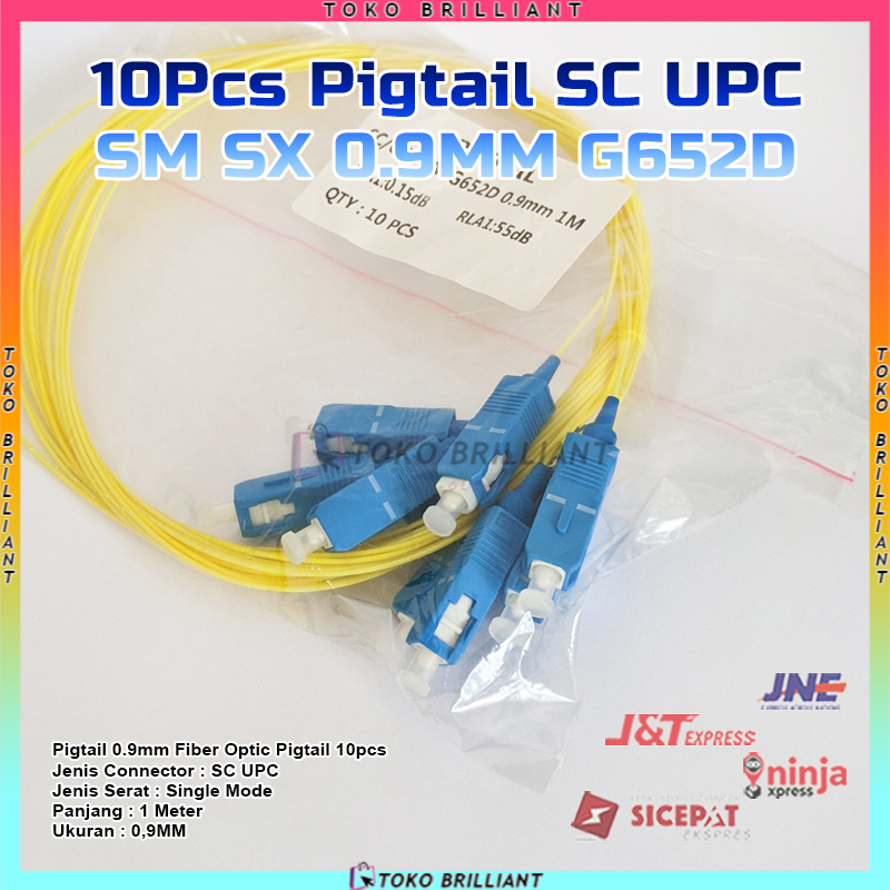 Fiber Pigtail SC/UPC 0.9mm SM 1 Meter Kabel Fo Pigtail 1.5M SC UPC [BISA COD]