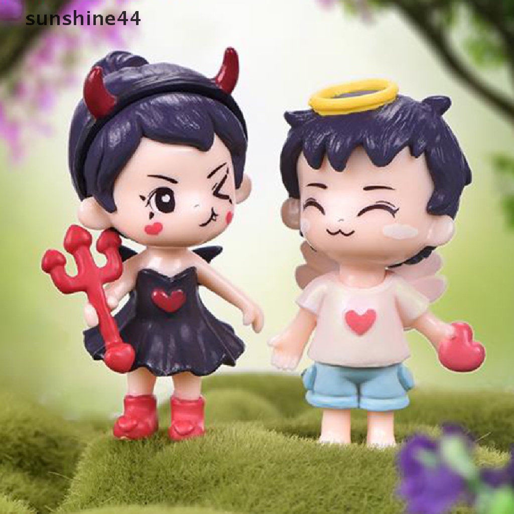 Sunshine Mainan Miniatur Pasangan Kekasih Lucu Untuk Dekorasi Taman Peri / Rumah / Hadiah Hari Valentine