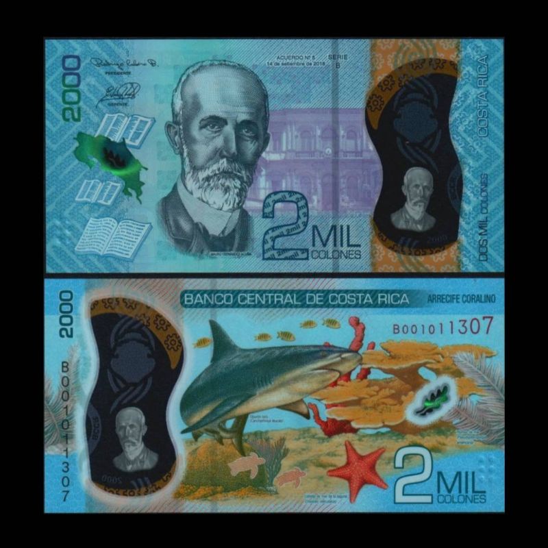 UANG COSTA RICA 2000 COLONES 2018 UNC POLYMER NEW DESIGN