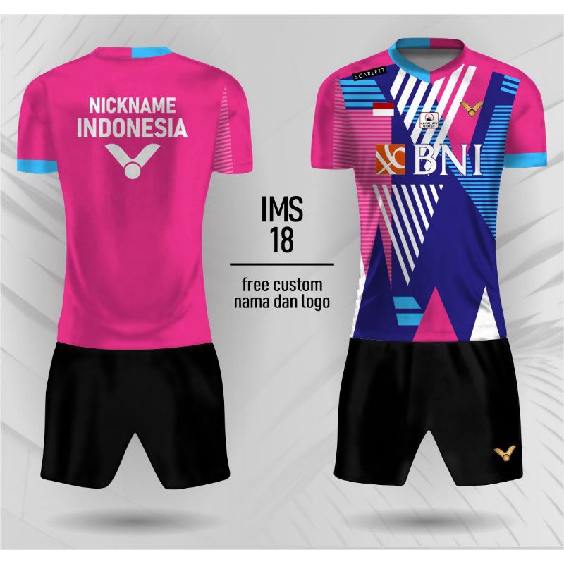 Baju badminton Indonesia open setelan jersey bulutangkis Indonesia master open 2022