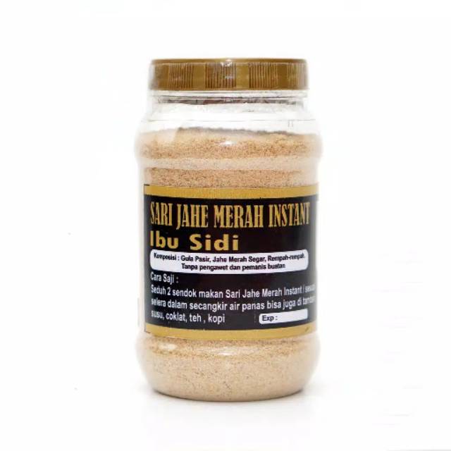 

Sari Jahe Merah instan Bu Sidi Minuman Herbal kemasan botol 325gr.