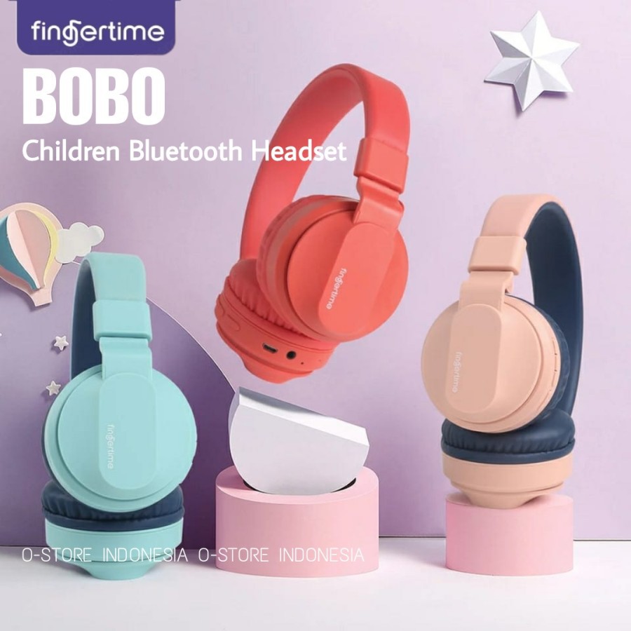 Fingertime BOBO Kids Cute Headset Bluetooth Wireless Headphone Anak