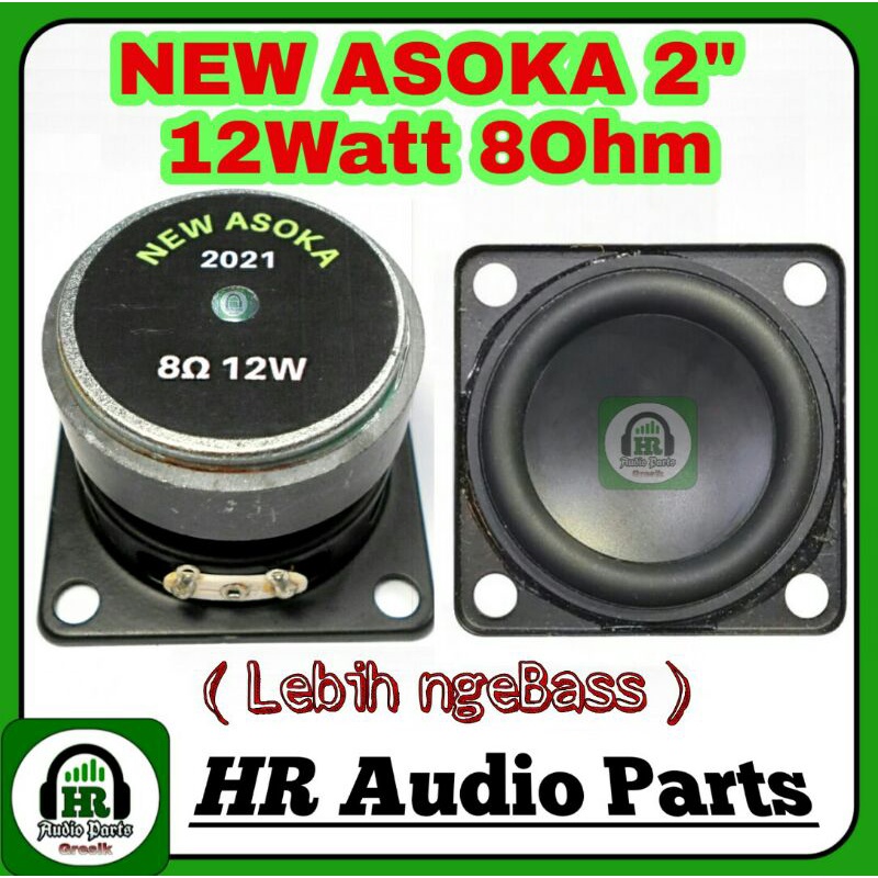 Speaker New Asoka 2&quot; 12W 8Ohm 50mm 5cm Mid - Woofer Magnet Besar