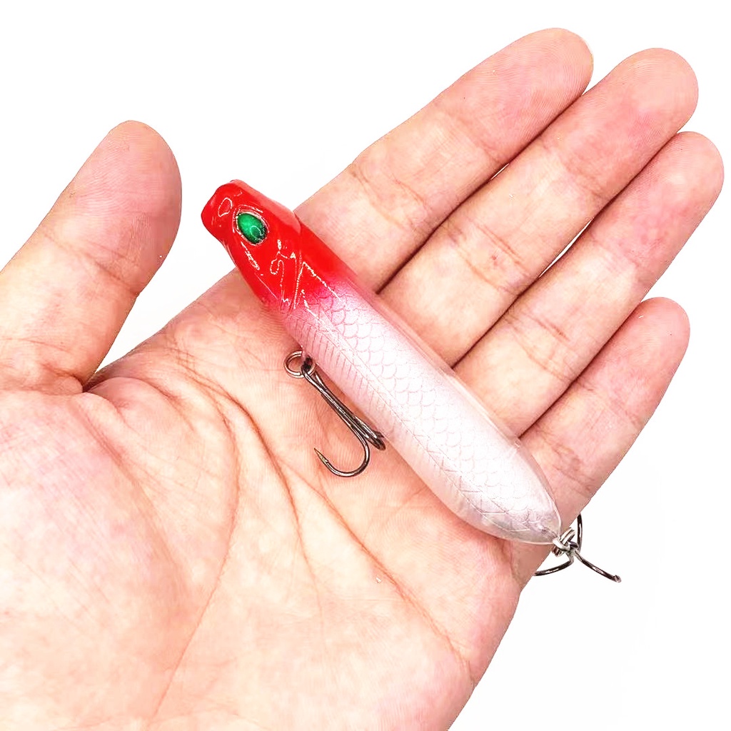 1Pcs New Popper Umpan Pancing Fishing Lure Minnow 8cm 12g Swimbait Bass Wobbler Kail Floating Bait Tackle