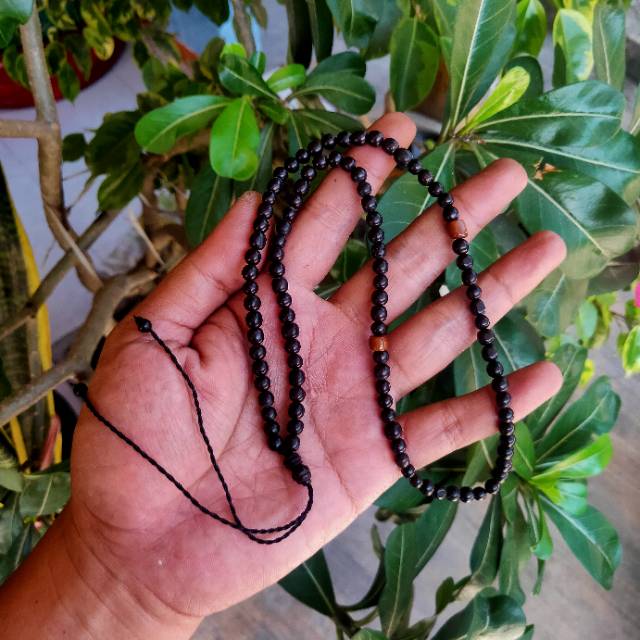 Tasbih kokka kaukah 99 kalung kepala coklat