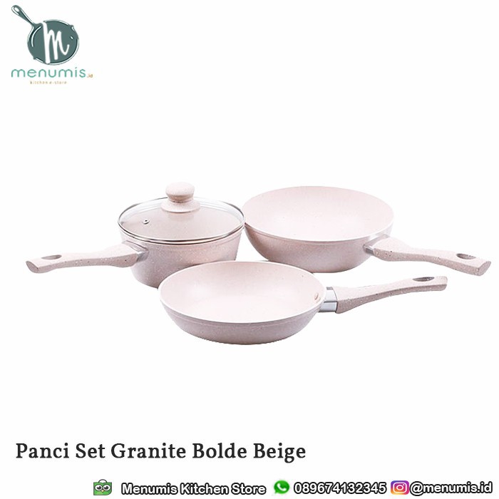 Super Pan Set Bolde / Panci Set Granite Bolde Beige Murah