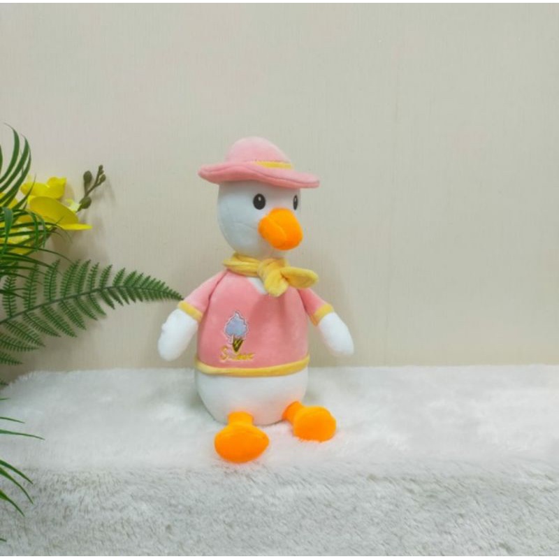 Boneka Bebek Pita Scraft Topi Syal Donald Duck Animal Ukuran 11&quot;/30cm