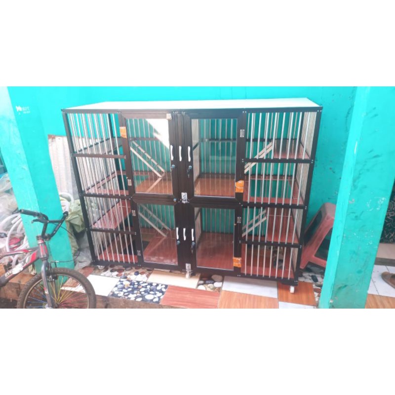 Kandang Kucing Alumunium 4 kamar jari-jari