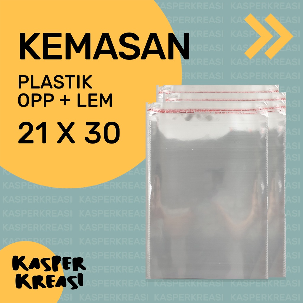 

KEMASAN PLASTIK OPP + LEM / UKURAN 21X30 / OPP SEAL TRANSPARANT