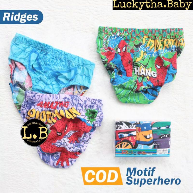 3pc_cd anak boy ridges super Hero/celana dalam ridges/ CD ridges anak cowo