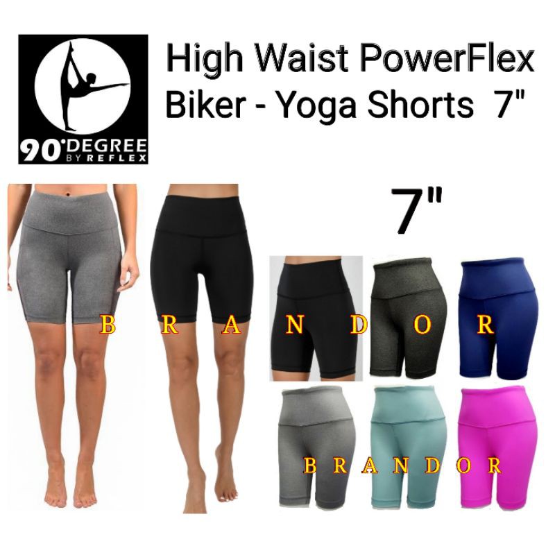 DGSH02 - HIGH WAIST BIKER  - YOGA PANTS 7&quot;  By DEGREE