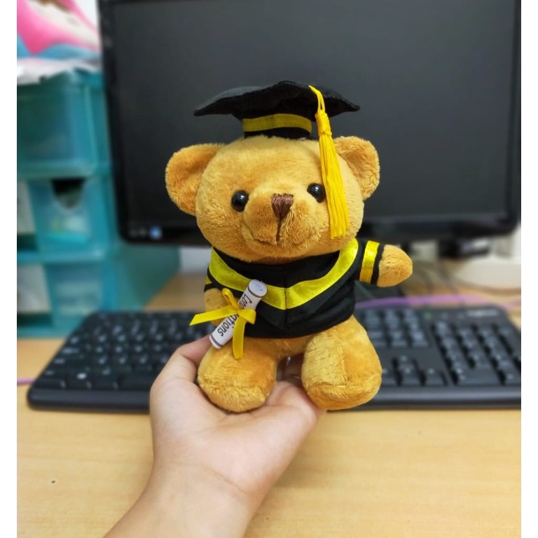 Boneka Beruang Wisuda 05&quot;/12cm/boneka Aplikat Toga/Kado Wisuda/Boneka Toga/Hampers Wisuda/Boneka Bucket/Boneka Toga Buket