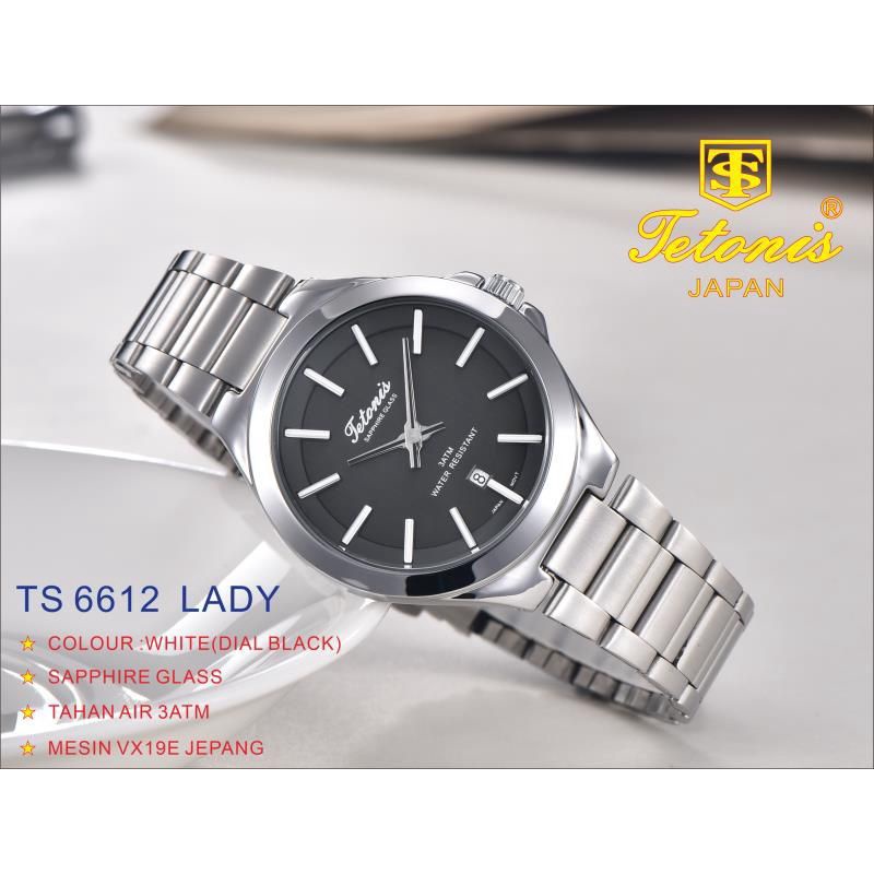 Jam Tangan Wanita Tetonis Original 6612 Kaca Saphire Anti Gores Garansi Resmi 1 Tahun Gratis Ongkir Cod