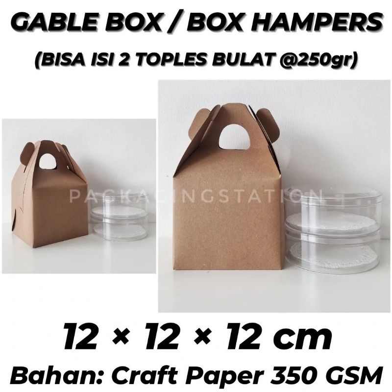 

(MIN ORDER 10 PCS) GABLE BOX 12x12x12 / BOX TOPLES ISI 2 / BOX TOPLES 250gr / BOX SOUVENIR / BOX HAMPERS PARCEL NATAL LEBARAN IMLEK / KOTAK KADO / GIFT BOX