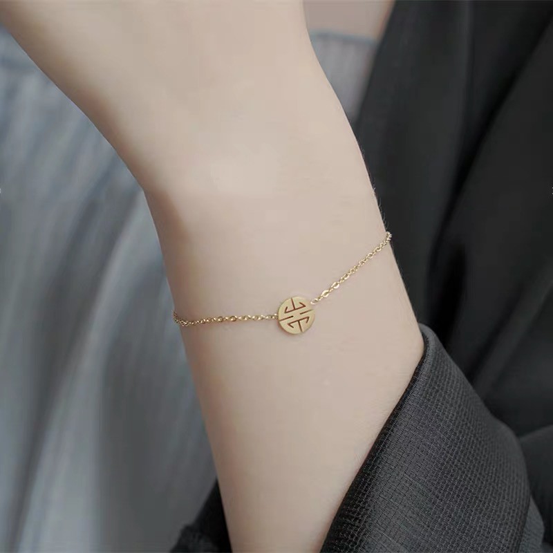 Penjualan Panas Populer Jane Gelang Merek Bulat Kecil Sederhana Baja Titanium 18 K Emas Gelang Kaki Perempuan Indah Perhiasan Anti Karat Hadiah Liburan