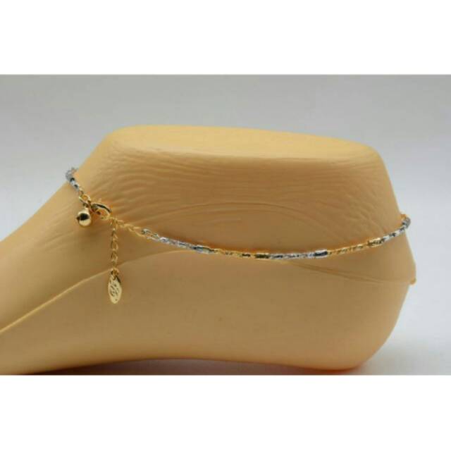 gelang kaki 2warna lapis emas 22k