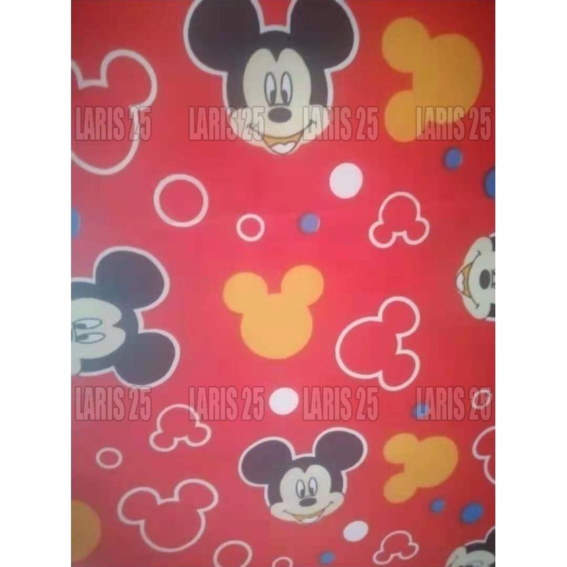 TERMURAH BAHAN KAIN TERLARIS KATUN MIKROTEX MICKEY UTK SPREI GORDEN PIYAMA PER 0,5M DAN 1 M