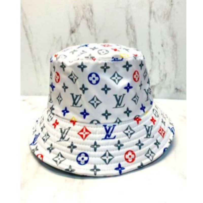 topi bucket hat lv monogram topi premium impor