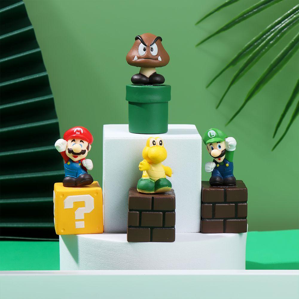 R-flower 5pcs / set Mainan Action Figure Super Mario Bros Untuk Anak