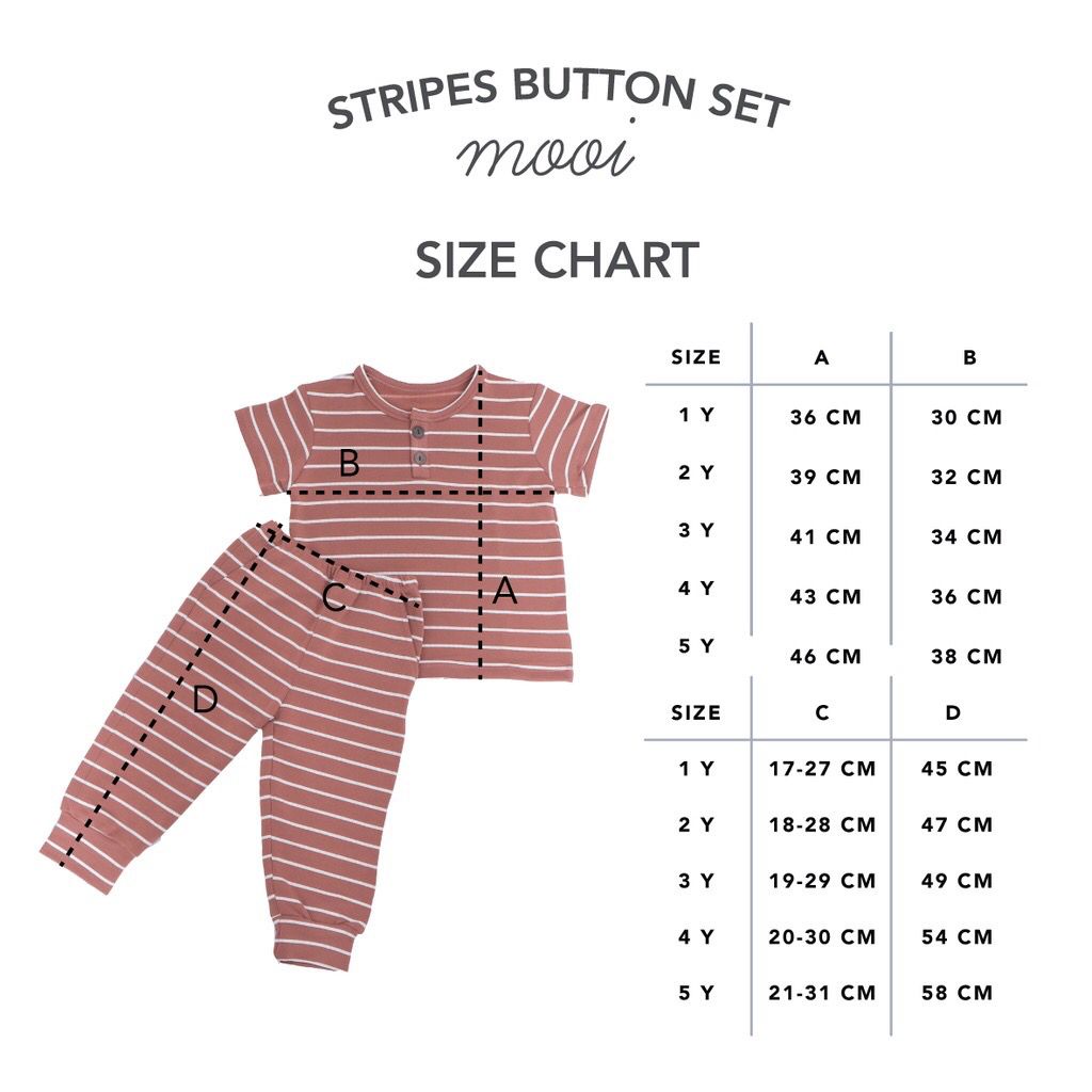 PROMO 7.7 PROMO BAJU LEBARAN MURAH MOOI STRIPES BUTTON SET 1-5 tahun Setelan baju pendek celana panjang anak