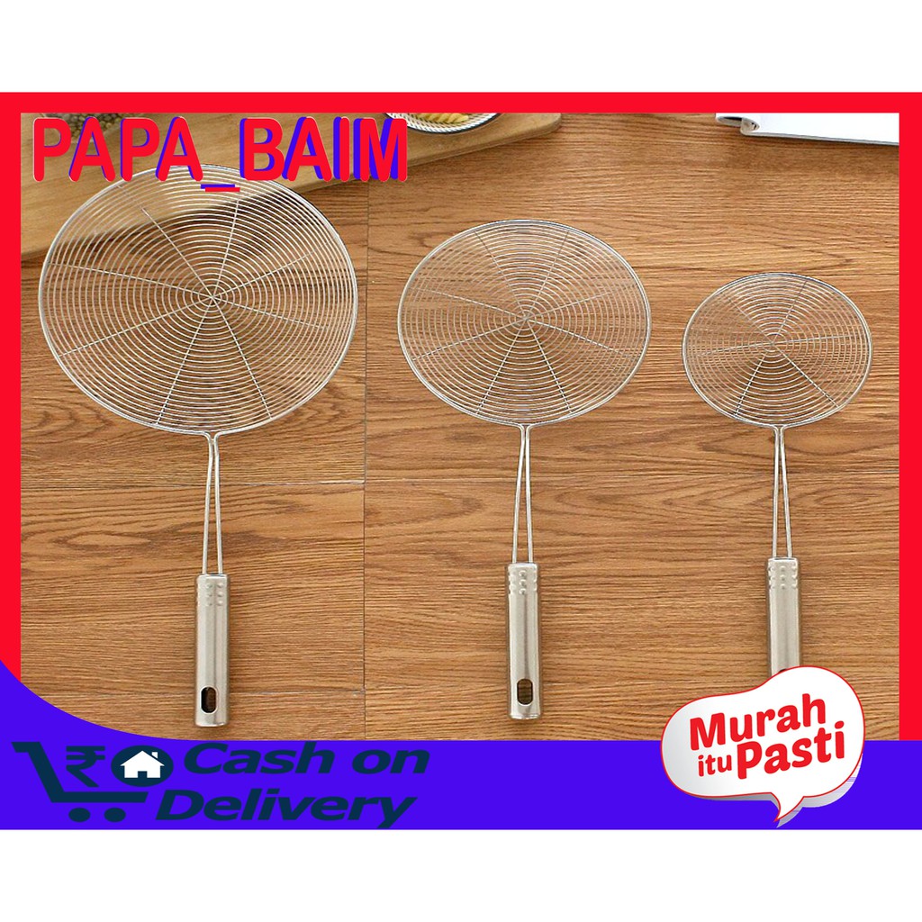 Paket Saringan Parabola Stainless 3pcs  / Serok Jaring Mie Penggorengan / Saringan Mie Stainless